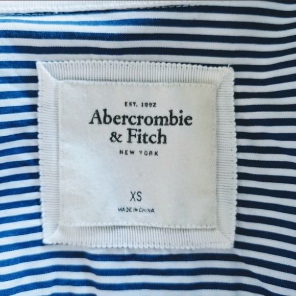 Striped button down navy blue Abercrombie & Fitch - Picture 2 of 6